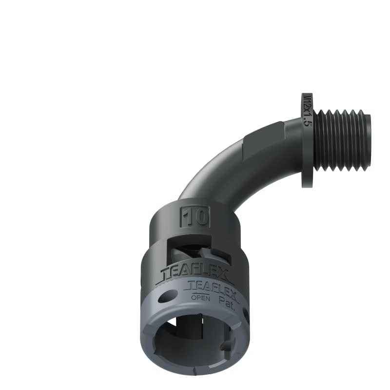 TEAFLEX - CURVA 90 IP66 BN10 M12 NERO 6BBN10M12