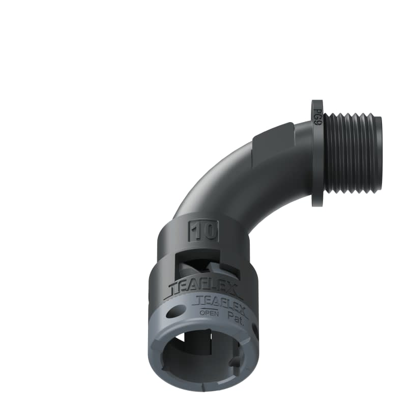 TEAFLEX - CURVA 90 IP66 BN10 PG09 NERO 6BBN10P09