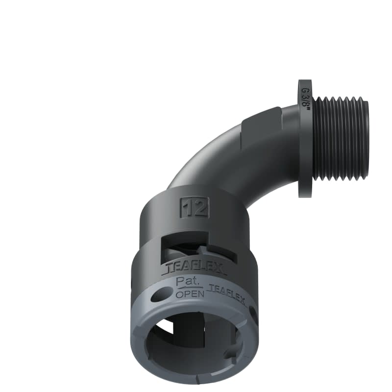 TEAFLEX - CURVA 90 IP66 BN12   3/8' NERO
