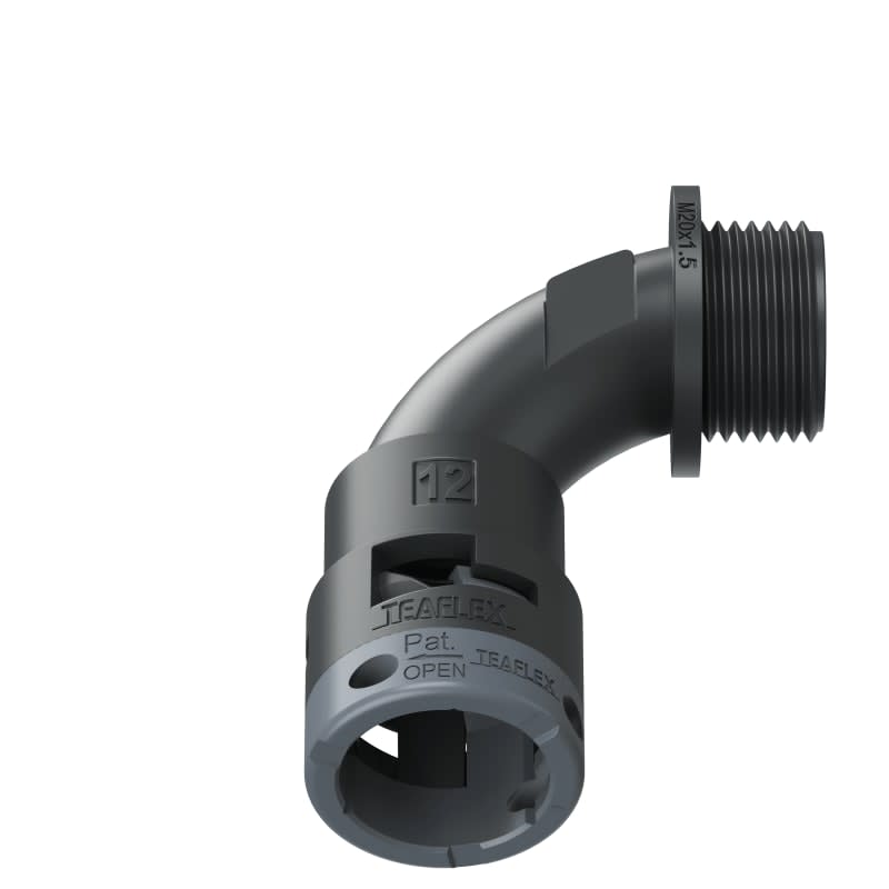 TEAFLEX - CURVA 90 IP66 BN12 M20  NERO 6BBN12M20