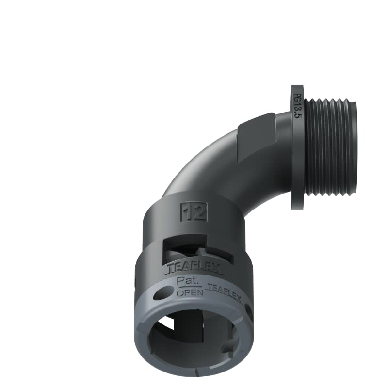 TEAFLEX - CURVA 90 IP66 BN12 PG13 NERO 6BBN12P13