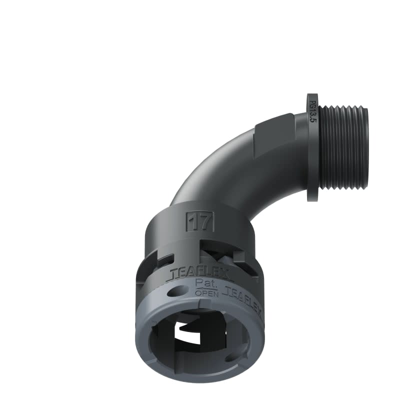 TEAFLEX - CURVA 90 IP66 BN17 PG13 NERO 6BBN17P13