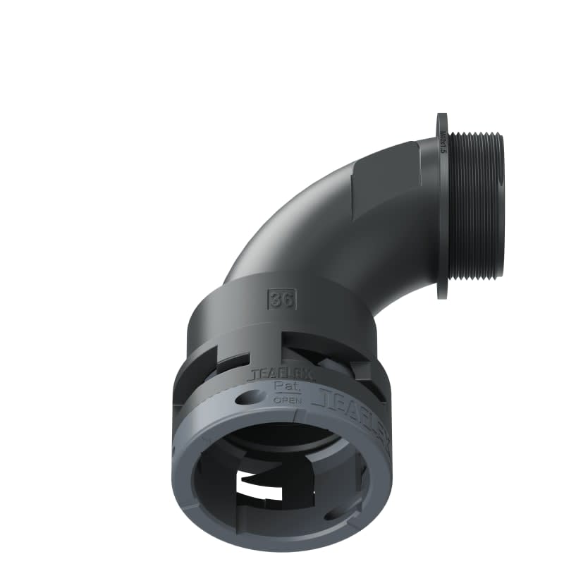 TEAFLEX - CURVA 90 IP66 BN36 M40  NERO 6BBN36M40