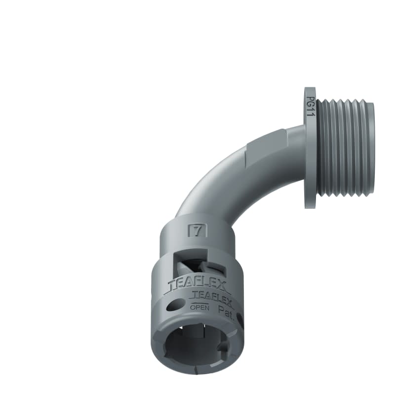 TEAFLEX - CURVA 90 IP66 BN07 PG11 GRIGI 6GBN07P11