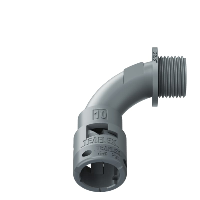 TEAFLEX - CURVA 90 IP66 BN10 3/8' GRIGIO