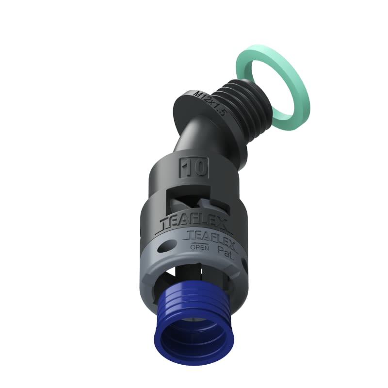TEAFLEX - CURVA 45 IP68 BF10 M12 NERO 8BBF10M12