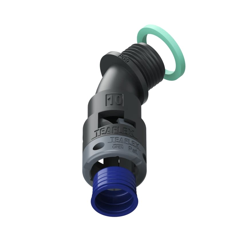 TEAFLEX - CURVA 45 IP68 BF10 PG09 NERO 8BBF10P09
