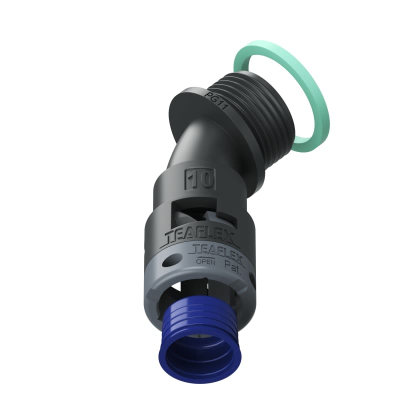 TEAFLEX - CURVA 45 IP68 BF10 PG11 NERO 8BBF10P11
