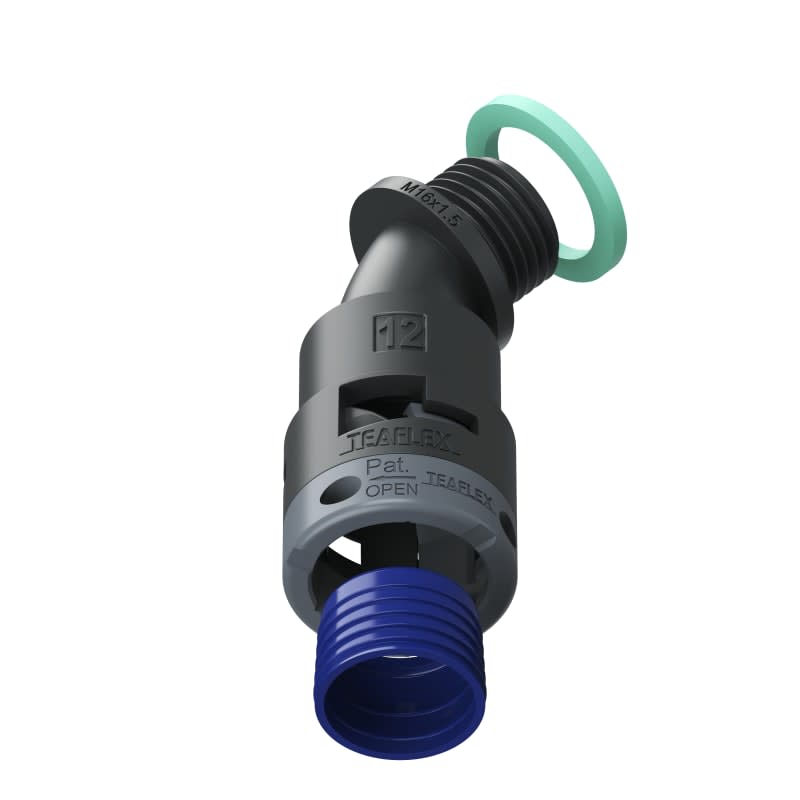 TEAFLEX - CURVA 45 IP68 BF12 M16 NERO 8BBF12M16