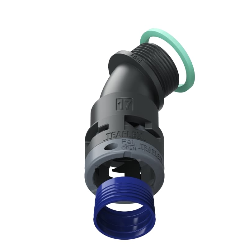 TEAFLEX - CURVA 45 IP68 BF17 PG16 NERO 8BBF17P16