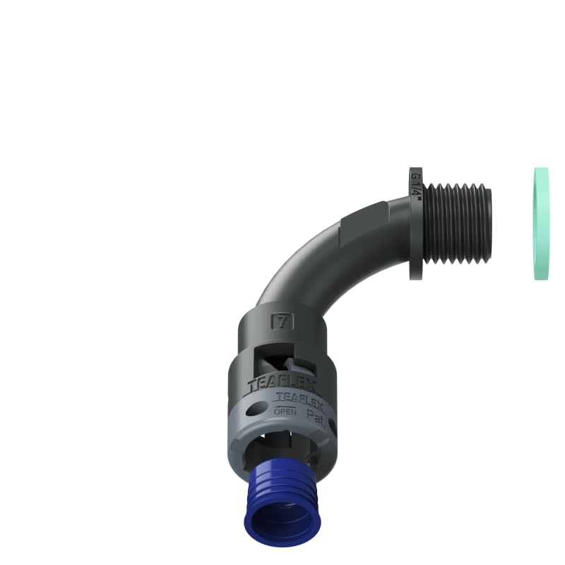 TEAFLEX - CURVA 90 IP68 BN07   1/4' NERO