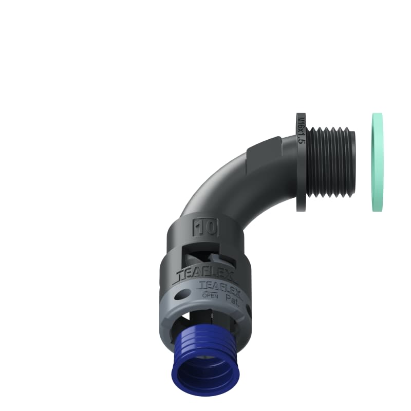 TEAFLEX - CURVA 90 IP68 BN10 M16  NERO 8BBN10M16