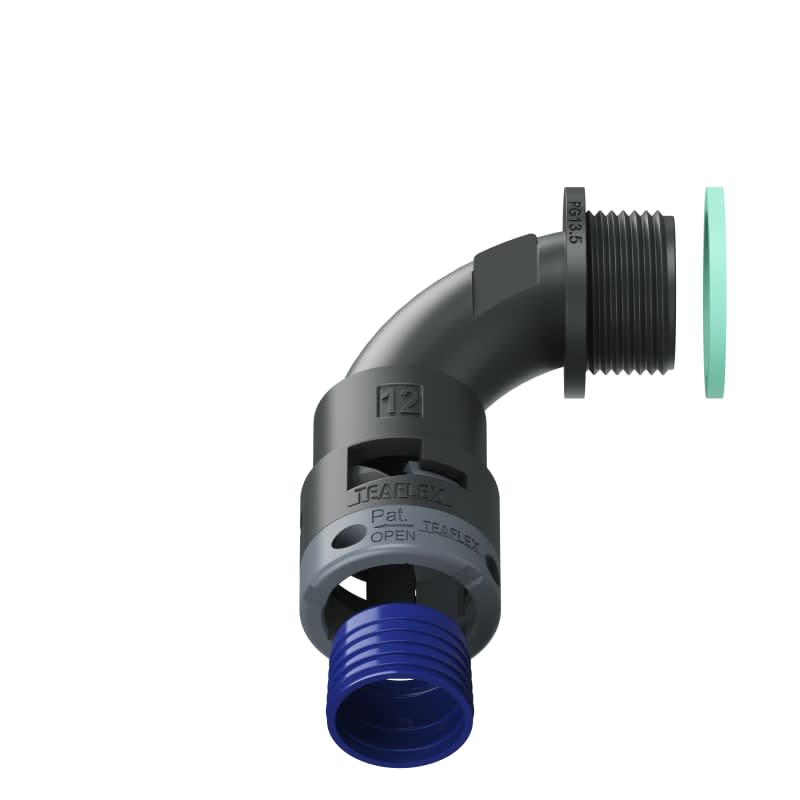 TEAFLEX - CURVA 90 IP68 BN12 PG13 NERO 8BBN12P13