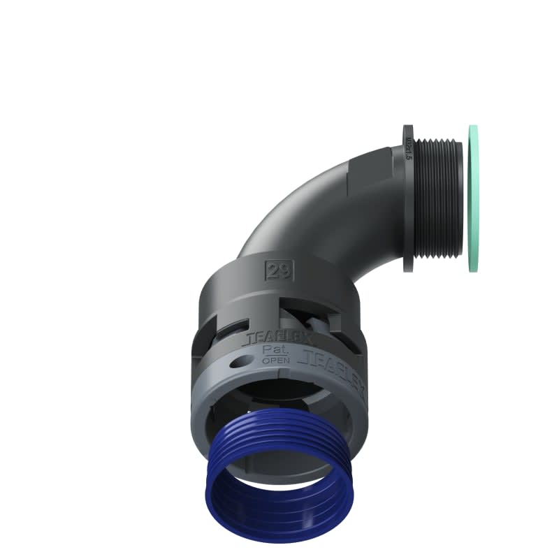 TEAFLEX - CURVA 90 IP68 BN29 M32  NERO 8BBN29M32