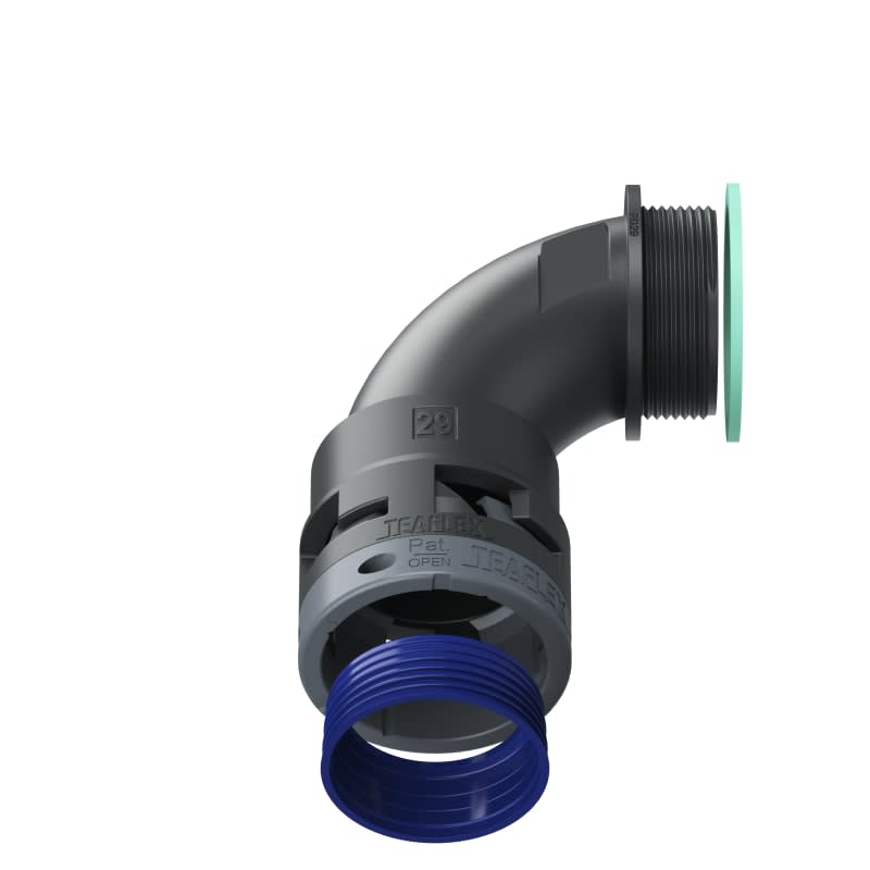 TEAFLEX - CURVA 90 IP68 BN29 PG29 NERO 8BBN29P29
