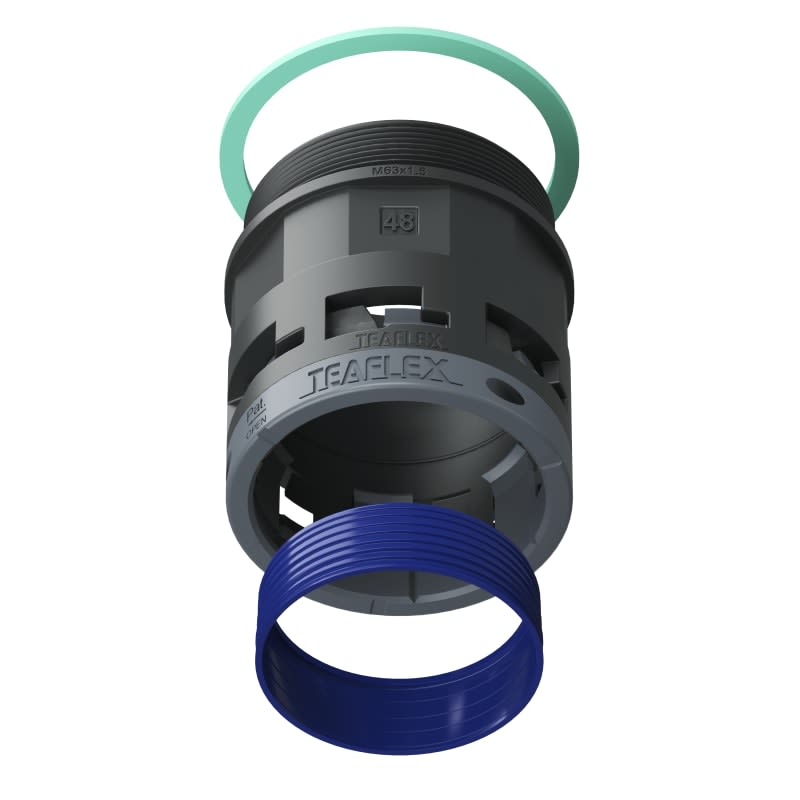 TEAFLEX - RACC.NERO   IP68 SM48  M63X1,5 8BSM48M63