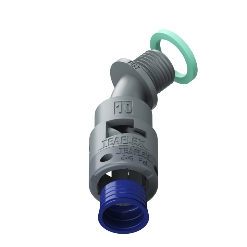 TEAFLEX - CURVA 45 IP68 BF10 PG07 GRIGI 8GBF10P07