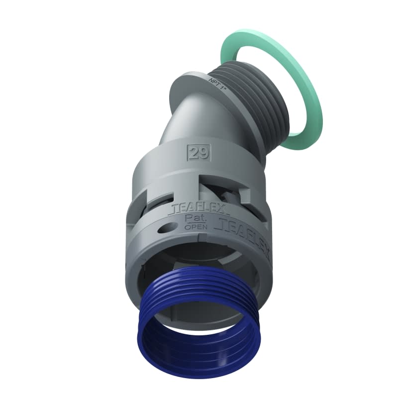 TEAFLEX - CURVA 45 IP68 29NPT 1'  GRIGIO 8GBF29N05