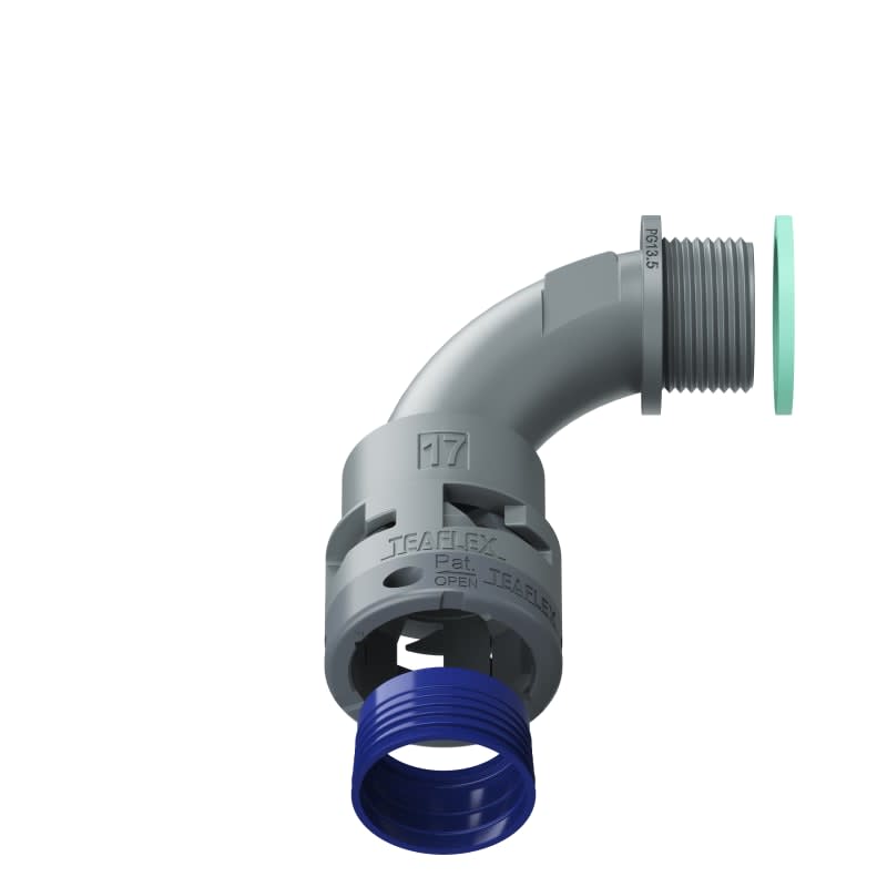 TEAFLEX - CURVA 90 IP68 BN17 PG13 GRIGI 8GBN17P13