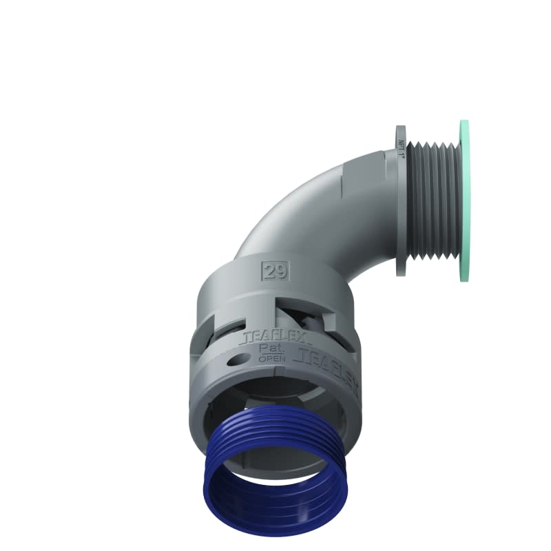 TEAFLEX - CURVA 90 IP68 29NPT 1'  GRIGIO 8GBN29N05