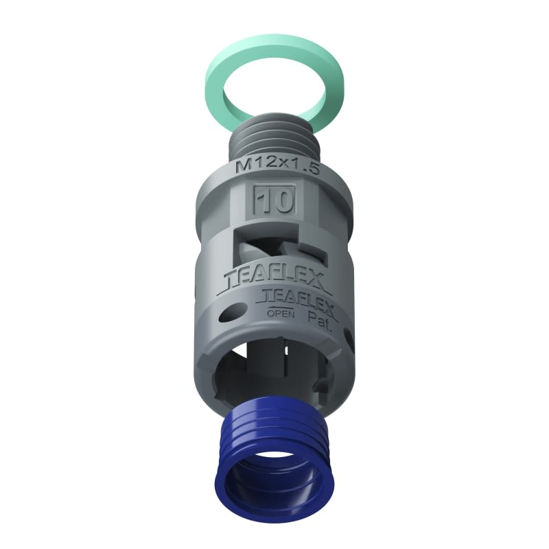 TEAFLEX - RACC.GRIGIO IP68 SM10  M12X1,5
