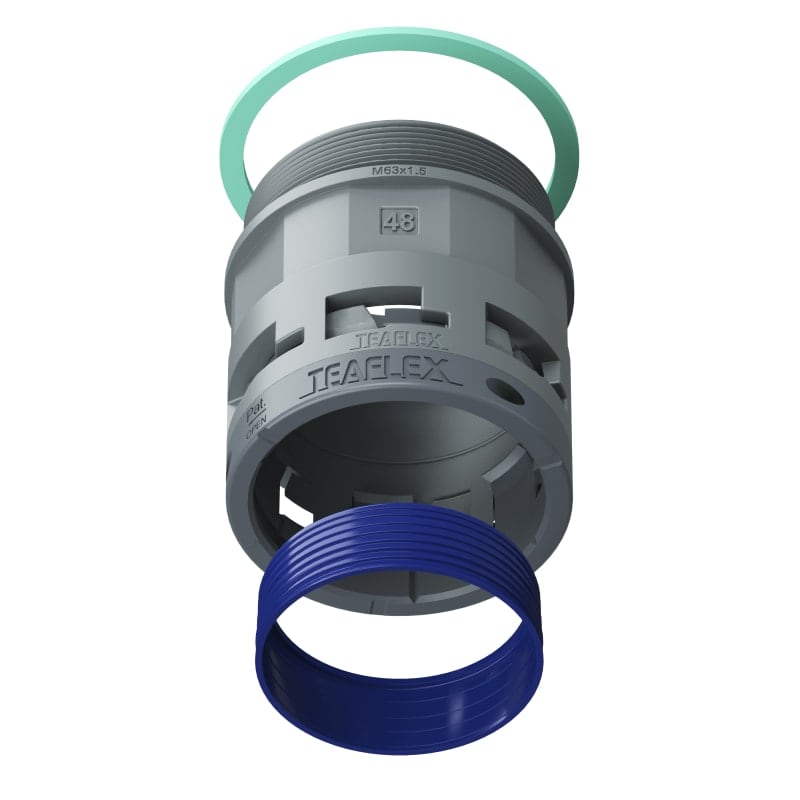 TEAFLEX - RACC.GRIGIO IP68 SM48 M63X1,5