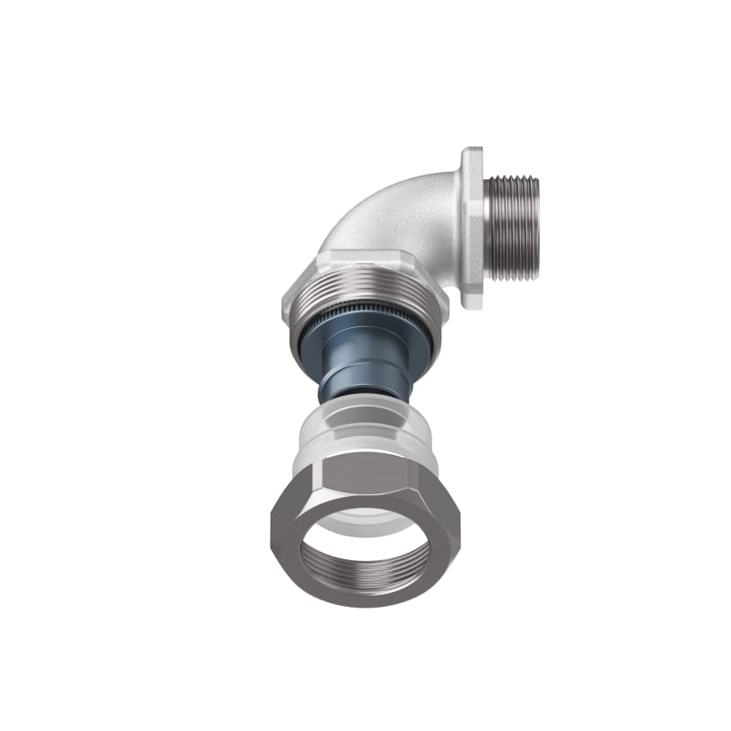 TEAFLEX - Raccordo in ottone serie CM CC 20 ISO M25X1,5 a 90 continuit metallica IP67. CMCC20M25