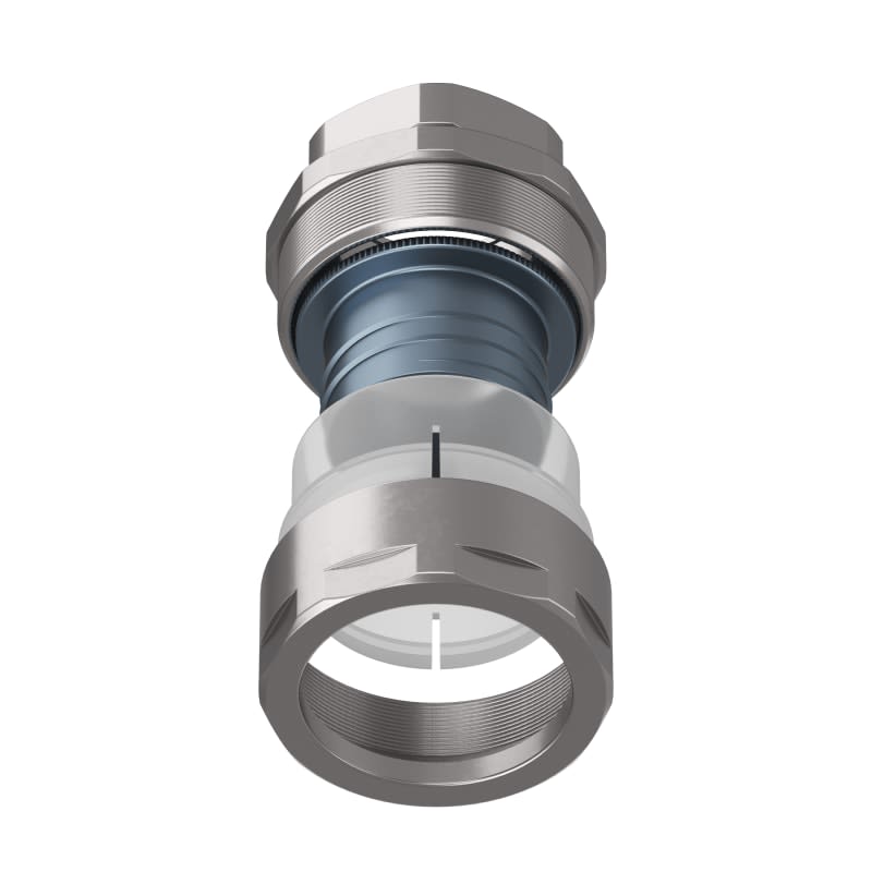 TEAFLEX - Raccordo CM-FR 60/65 autobloccante in ottone nichelato IP67. CMFR60