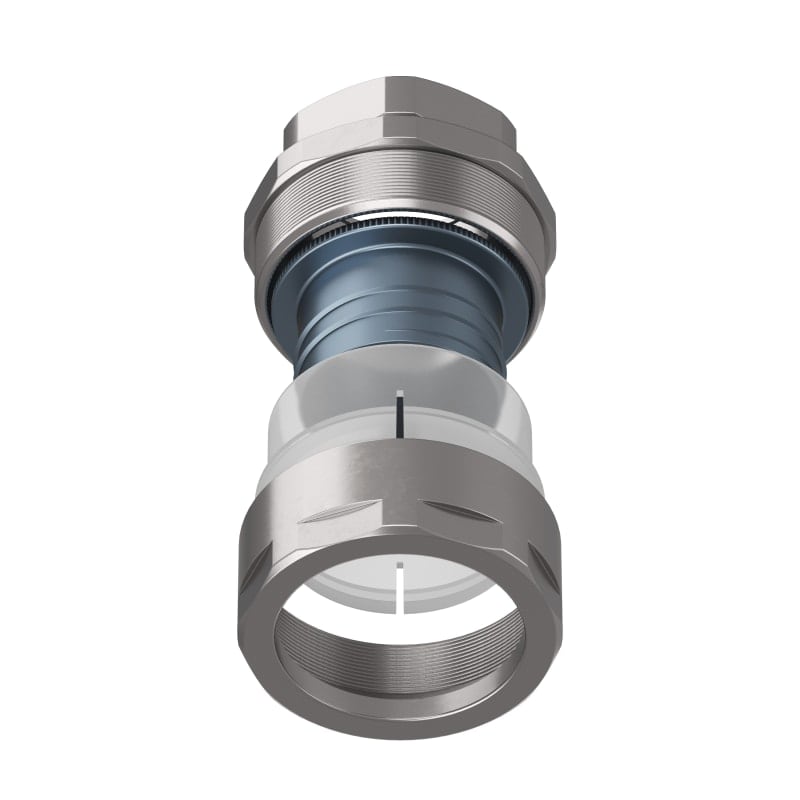 TEAFLEX - Raccordo CM-FR 60/65 autobloccante in ottone nichelato IP67.