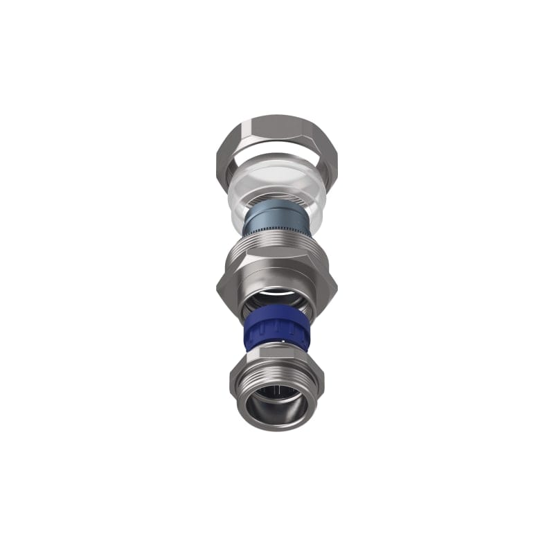 TEAFLEX - Raccordo CMPR27/20 M32x1,5 in ottone nichelato con continuità metallica IP67.