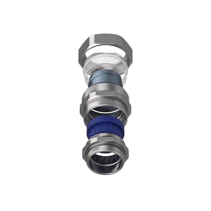 TEAFLEX - Raccordo CMPR35/30 M40x1,5 in ottone nichelato con continuità metallica IP67.