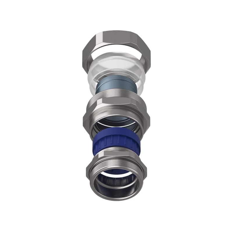 TEAFLEX - Raccordo CMPR 40/34 - M50x1,5 in ottone nichelato con continuità metallica IP67.