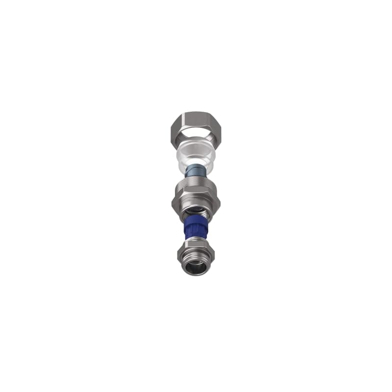 TEAFLEX - Raccordo CMPR 12 / 9,5 - 3/8 in ottone nichelato con pressacavo IP67 e continuità metallica.