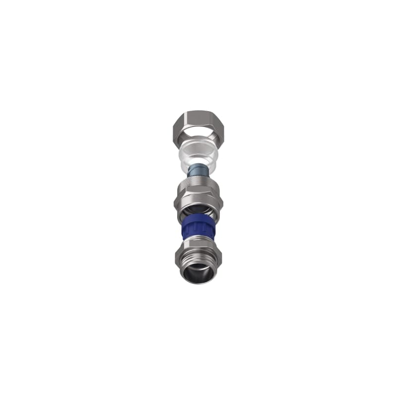 TEAFLEX - Raccordo CMPR 12A/9,5 - 1/2 in ottone nichelato con pressacavo IP67 e continuità metallica.
