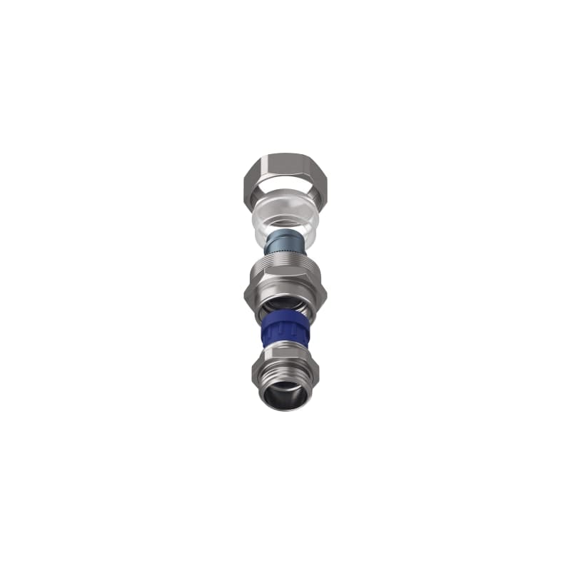 TEAFLEX - Raccordo CMPR 15 / 9,5 - 1/2 in ottone nichelato con pressacavo IP67 e continuità metallica.