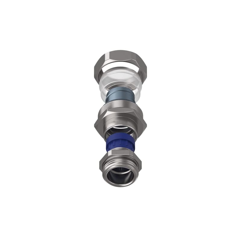TEAFLEX - Raccordo CMPR 27/20,5 -1 a pressacavo in ottone nichelato continuità metallica IP67.