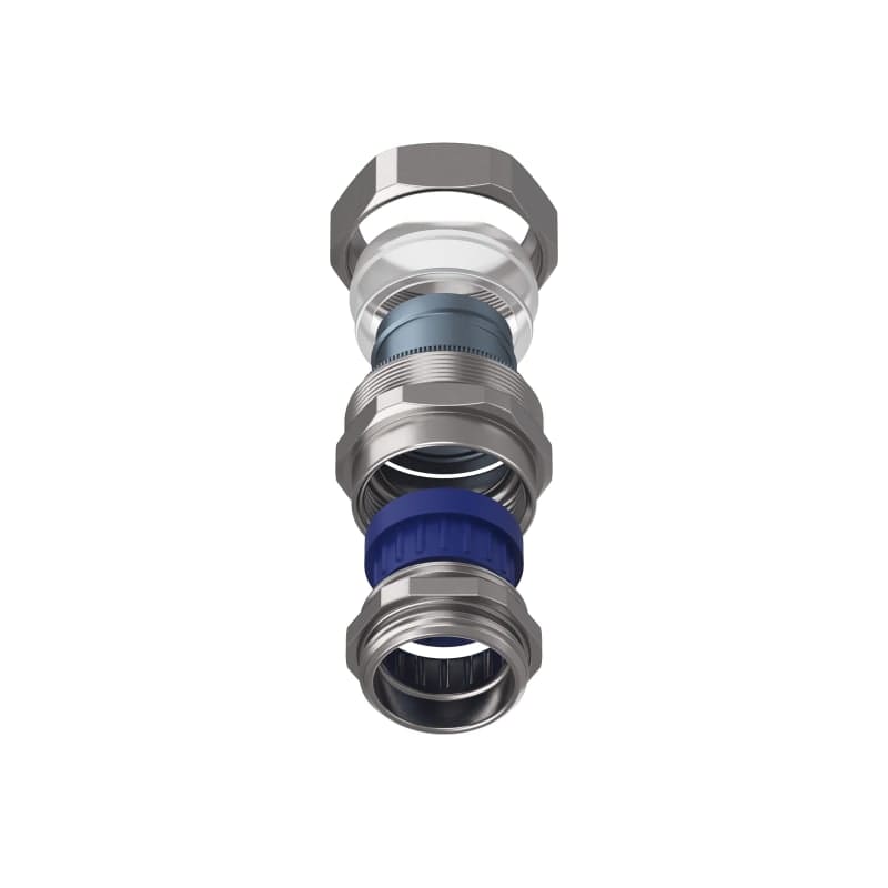 TEAFLEX - Raccordo CMPR 35/30 -1 1/4 in ottone nichelato con pressacavo IP67 e continuità metallica.