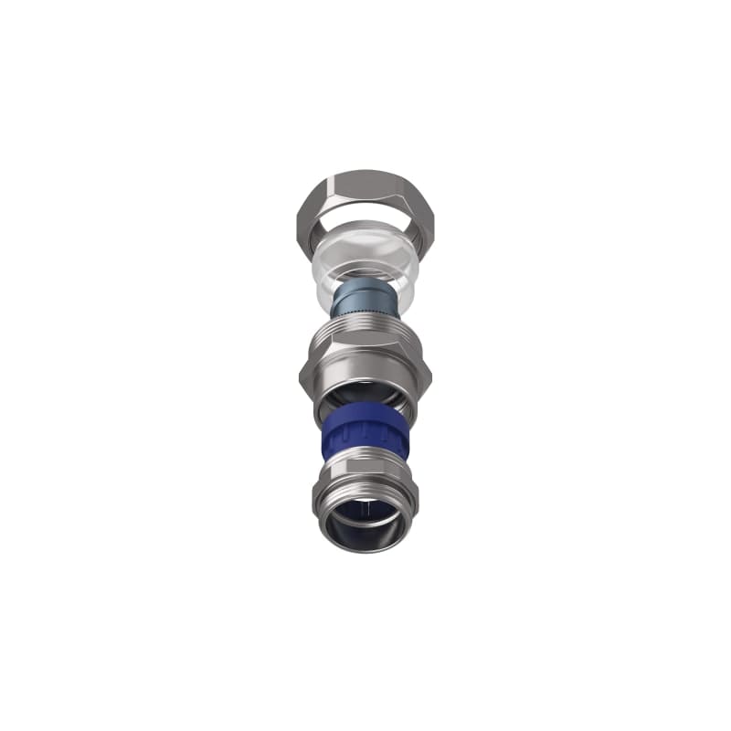 TEAFLEX - Raccordo CMPR 20 PG21 - 13 a pressacavo in ottone nichelato continuit metallica IP67.
