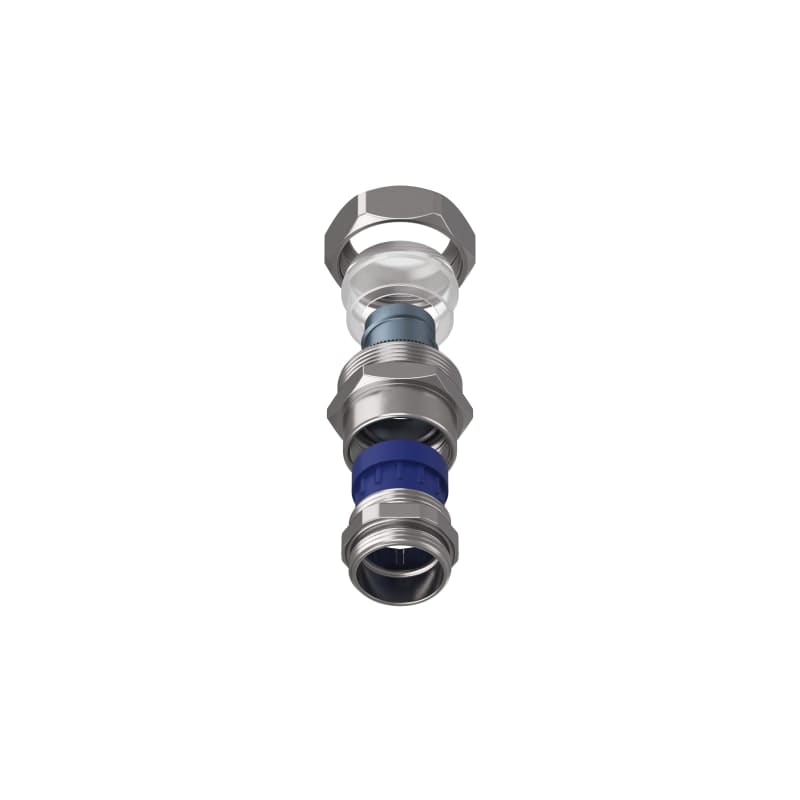 TEAFLEX - Raccordo CMPR 20 PG21 in ottone nichelato con continuità metallica IP67 15,5