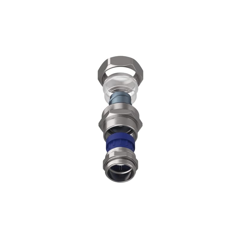 TEAFLEX - Raccordo CMPR 20 PG21 in ottone nichelato con continuit metallica IP67 - 18