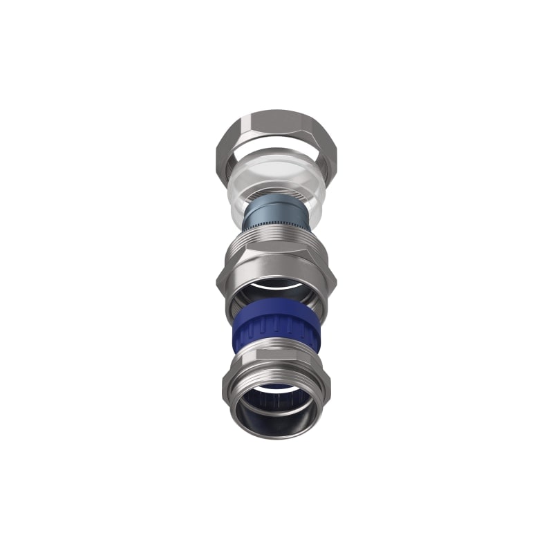 TEAFLEX - Raccordo CMPR 27 PG29 in ottone nichelato con continuità metallica IP67 - 25