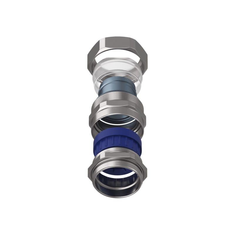 TEAFLEX - Raccordo CMPR 35 PG36 in ottone nichelato con continuità metallica IP67 - 32