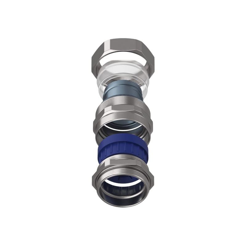 TEAFLEX - Raccordo CMPR 35 PG36 in ottone nichelato con continuità metallica IP67 - 32