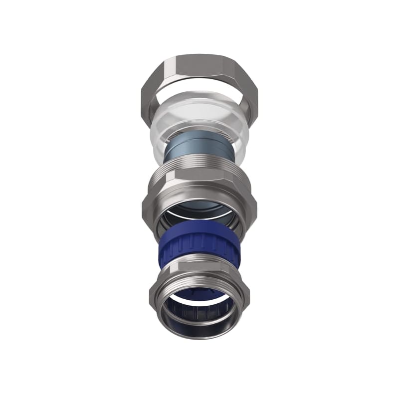 TEAFLEX - Raccordo CMPR 40 PG36-32 a pressacavo in ottone nichelato continuità metallica IP67.
