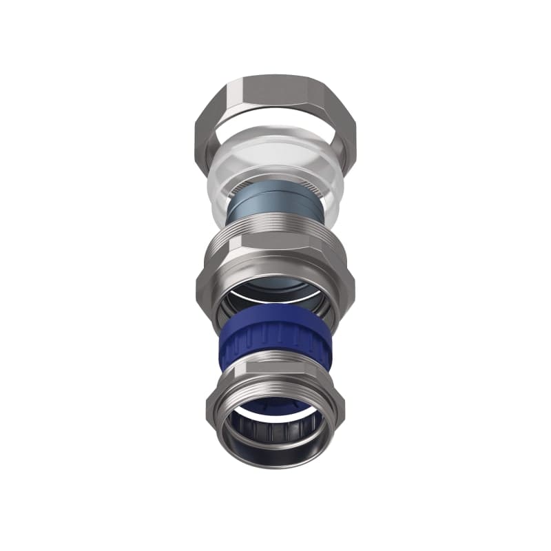 TEAFLEX - Raccordo CMPR 40 PG36 36 in ottone nichelato con pressacavo continuità metallica IP67.