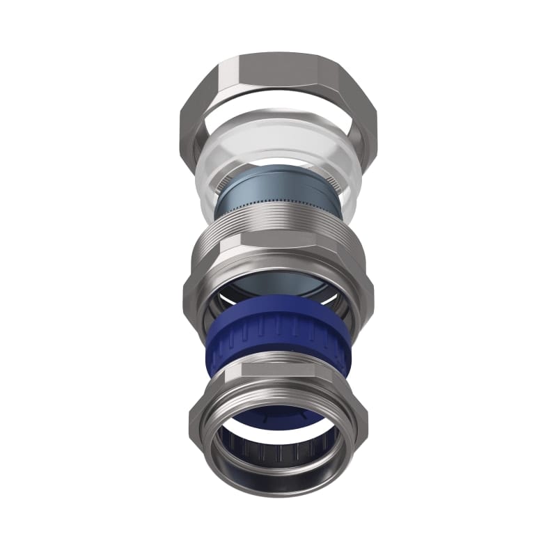 TEAFLEX - Raccordo CMPR 50 PG48 in ottone nichelato con continuità metallica IP67 - 45