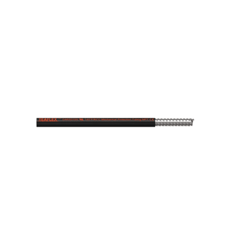 TEAFLEX - Tubo flessibile acciaio inox AISI 304 DARX 10 nero a doppia aggraffatura con rivestimento esterno PVC IP67.