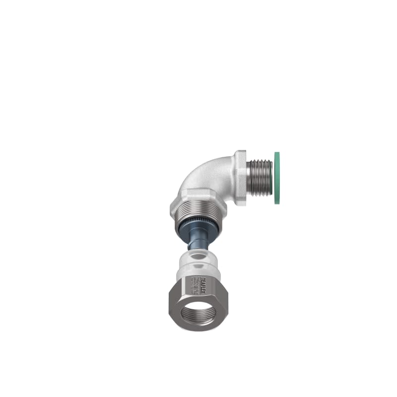 TEAFLEX - Raccordo a 90 in ottone con continuit metallica IP67 ATEX M16x1,5. EXCMCC09M16