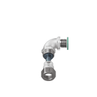 TEAFLEX - Raccordo a 90 in ottone con continuit metallica IP67 ATEX M16x1,5.