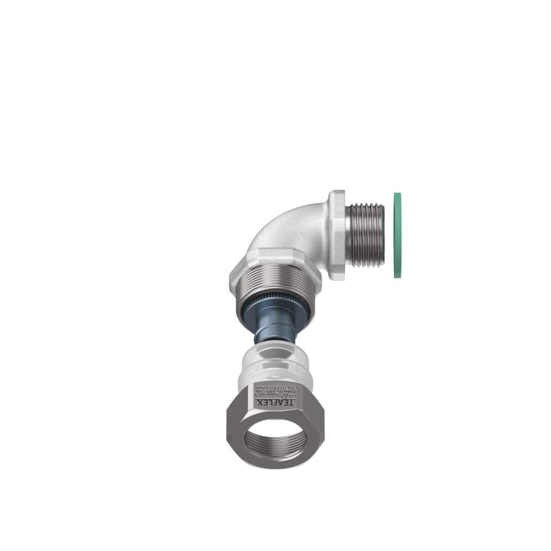 TEAFLEX - Raccordo ISO M20X1,5 in ottone con continuit metallica IP67 ATEX a 90.